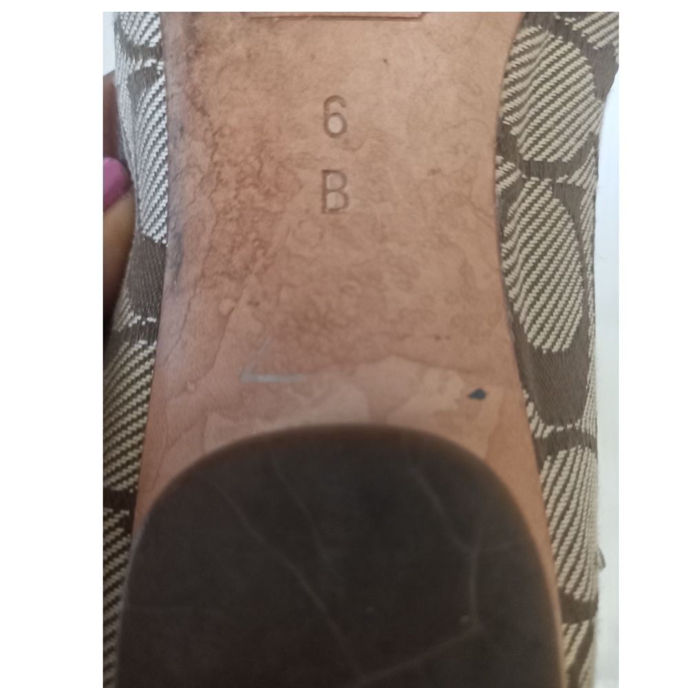 Coach Brown Leather Flats with Gold Hardware - Picture 5 of 7